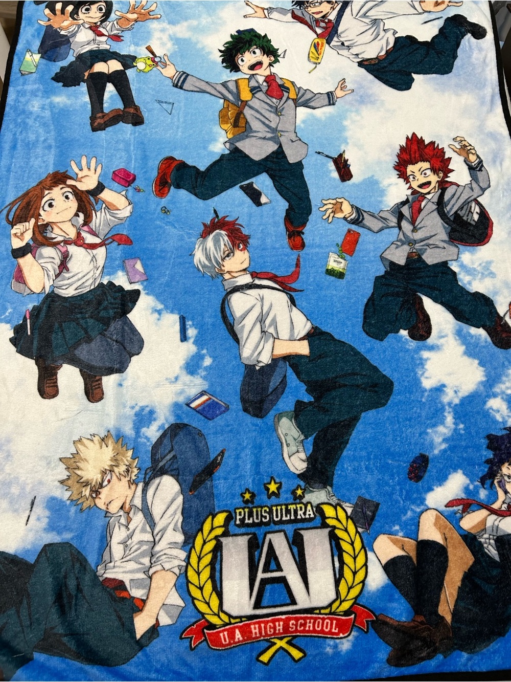 My Hero Academia UA High School Plush Throw Blanket - Blue
